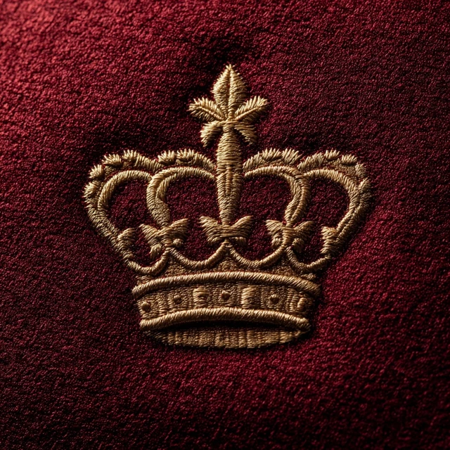 Velvet Texture with Gold Crown