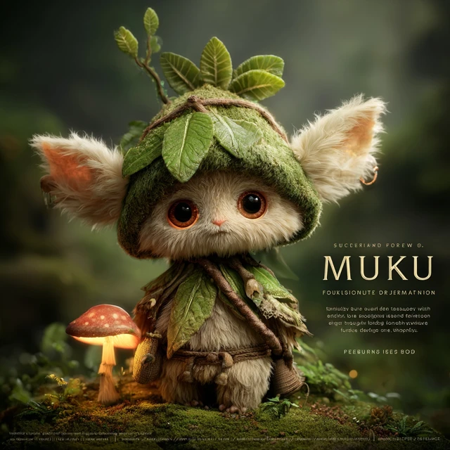 Cute Forest Spirit Muku 3D Toy Character Art