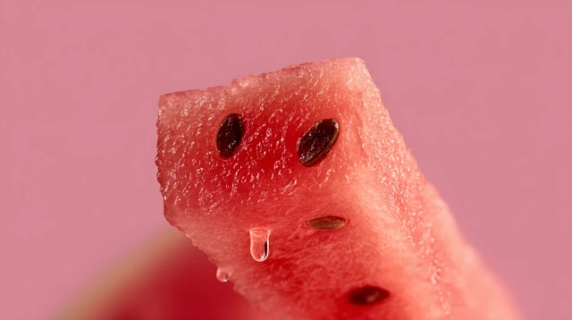Juicy Watermelon Slice Macro Photography