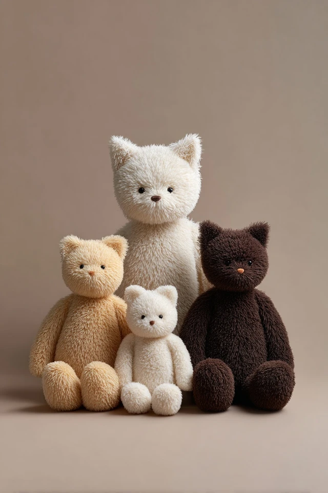 Fluffy Cat Doll Product Photo Soft Studio Lighting