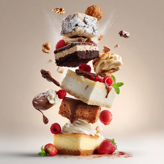 Flying Desserts Delicious Cakes and Treats Photography