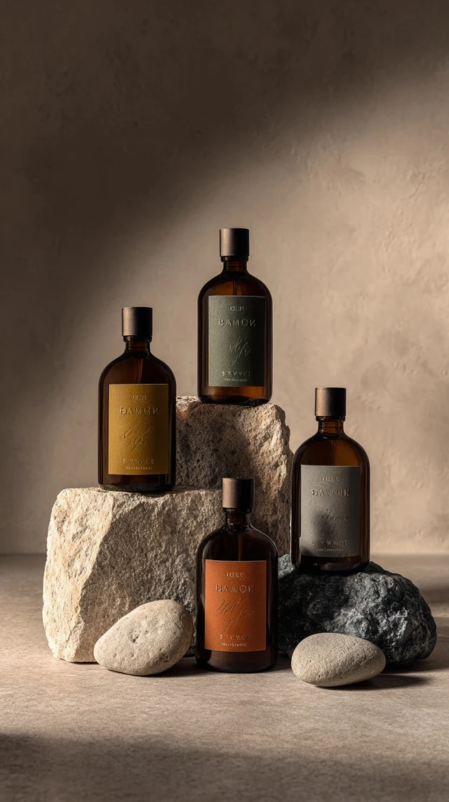 Elegant Oil Bottles Product Photography