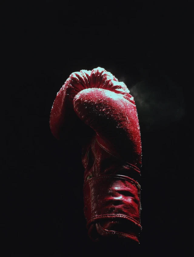 Boxing Glove Against Dark Background