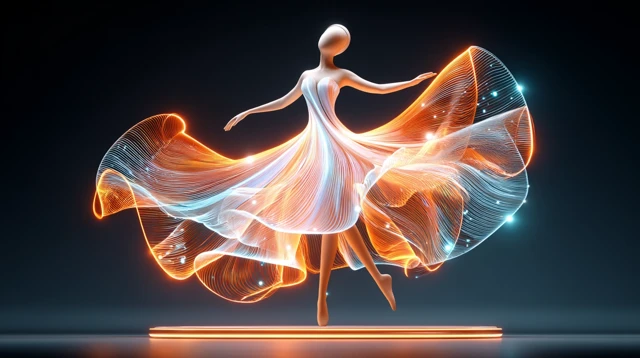 AI Fashion Glowing Dress Abstract Art