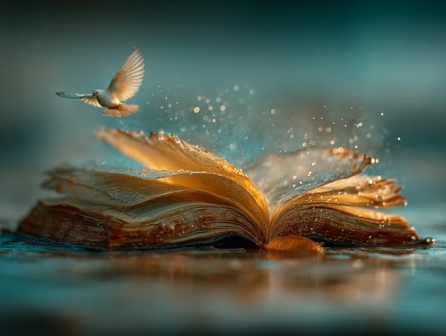 Spiritual Background Open Bible Golden Glow Peace