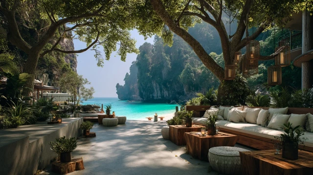 Luxury Tropical Lounge Ocean View Relaxation Paradise