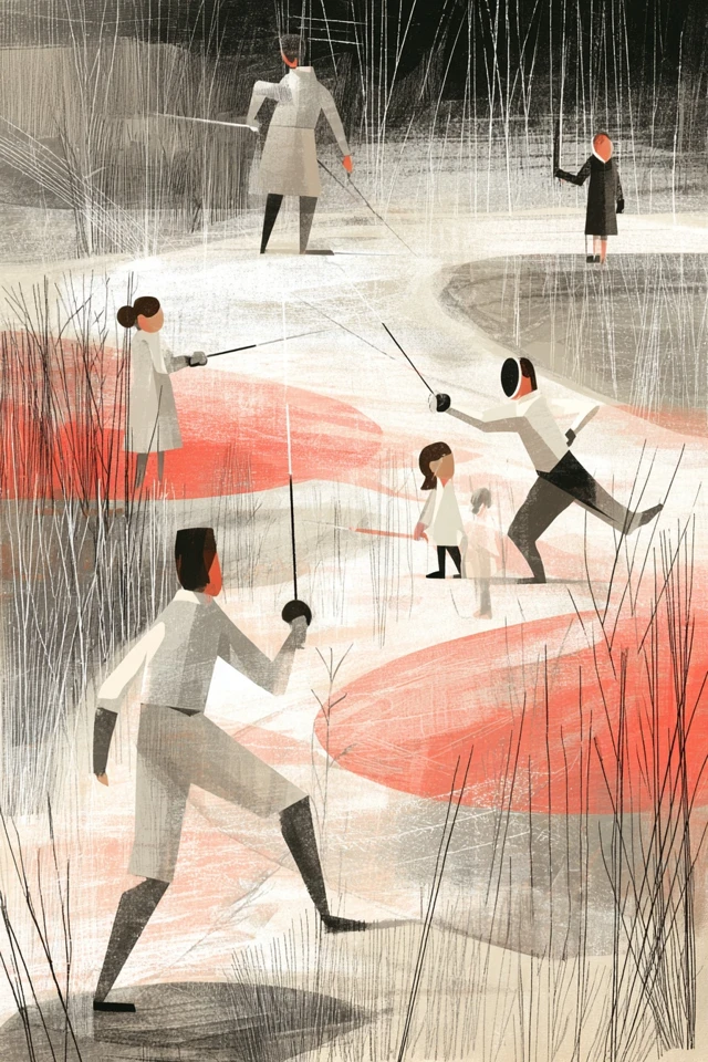 Olympic Fencing Event Illustration Isabelle Arsenault
