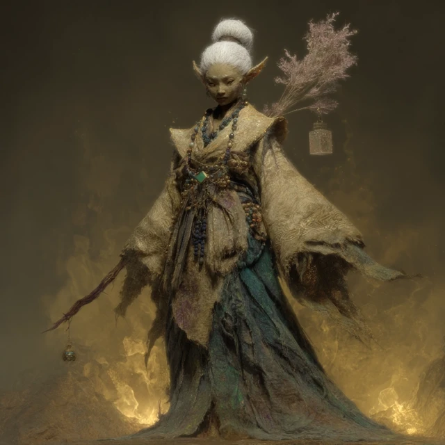 Asian Perfume Seller at Hot Springs Concept Art