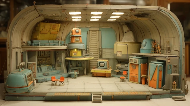 SciFi Diorama Theater Set Made From Old Toys