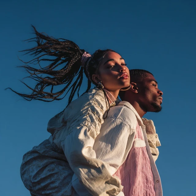 Trendy Gen Z Couple Fashion Portrait