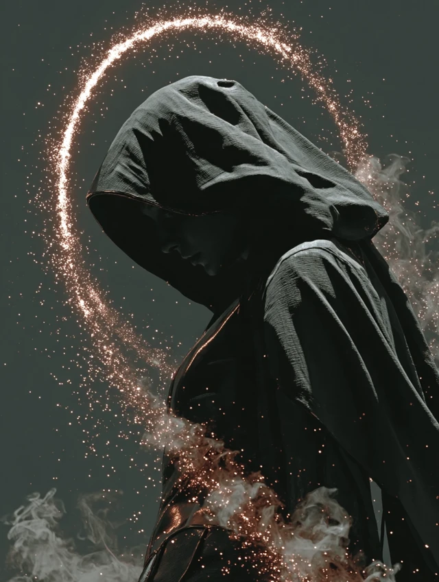 Mystic Illusionist In Neon Silver Cloak