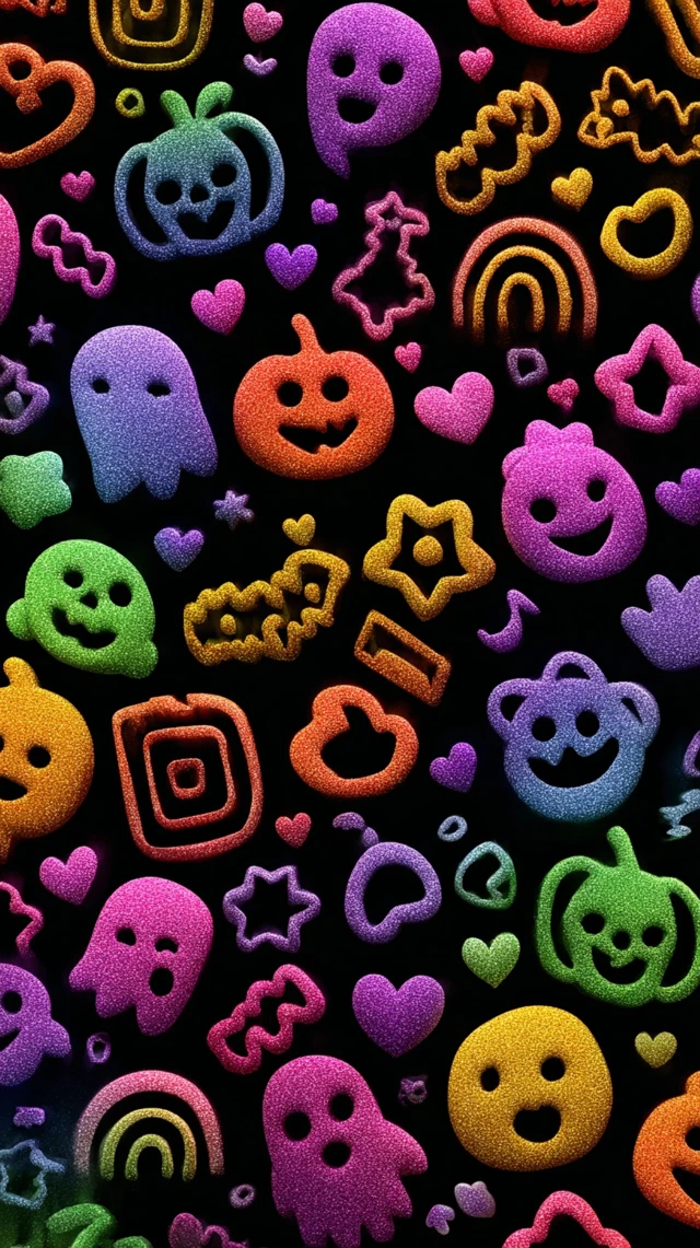 Cute Halloween Symbols Wallpaper Design