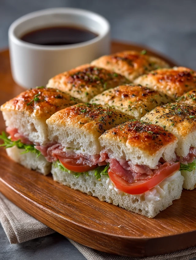 Italian Sandwich on Focaccia Delicious Food Photography