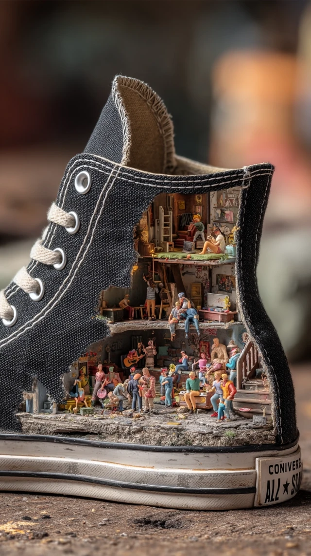 Converse Sneaker Diorama Urban Hideout Miniature World