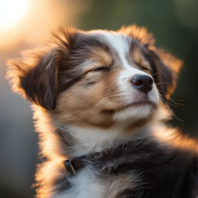 Puppy Enjoying the Sun Relaxed and Peaceful