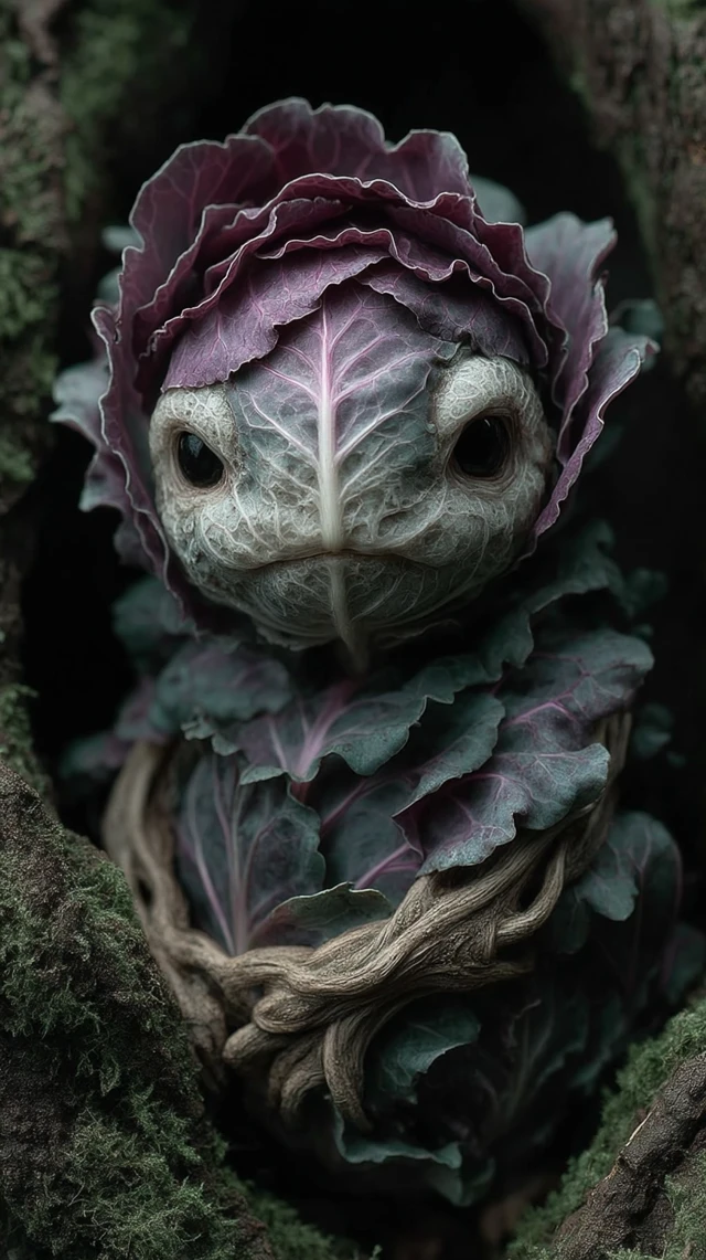 Grotesque Cabbage Head: Folk Horror Creature