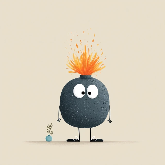 Cute Cartoon Bomb Illustration