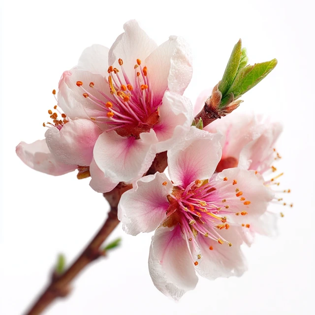 Peach Blossoms on White HD