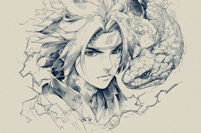 Sasuke Uchiha Tattoo Design Lightning Snake Anime