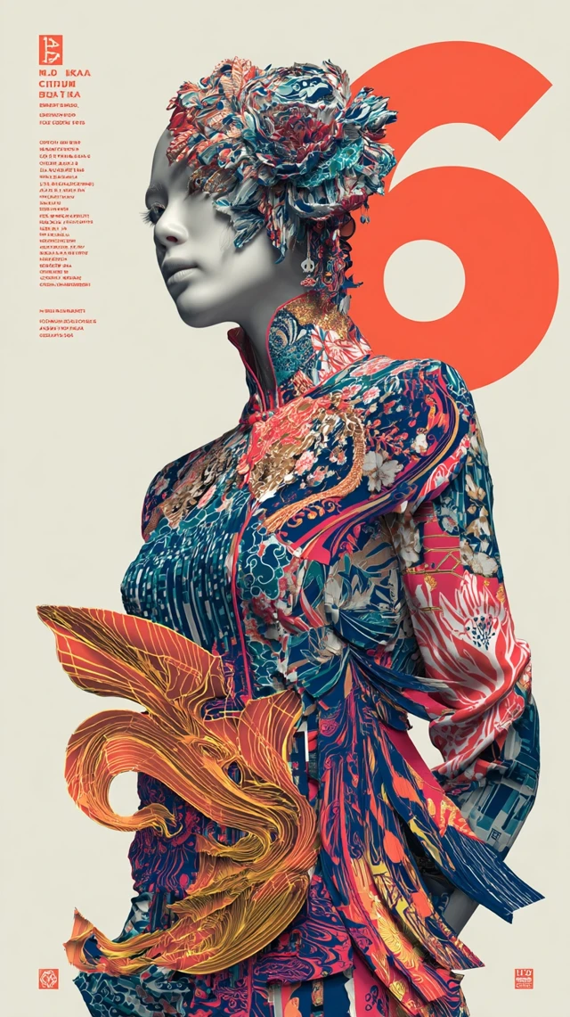 Surreal Malaysian Kebaya Digital Collage Art