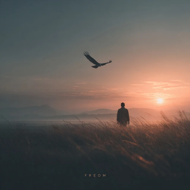 Man and Eagle Freedom Sky Sunset Nature Photography