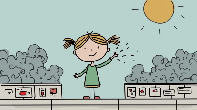 Cartoon Control Panel Emergency Child Rescue