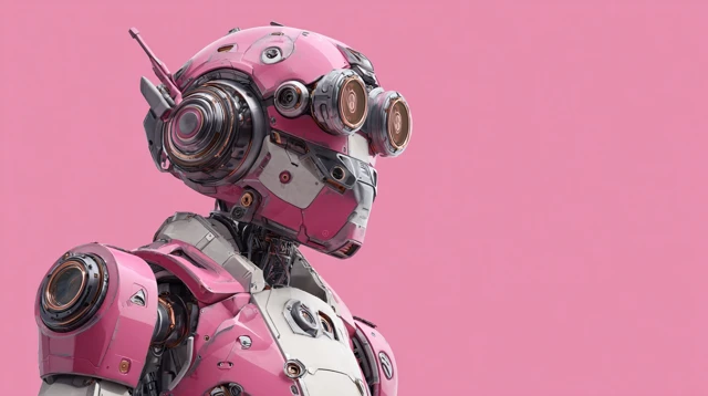 Futuristic Robot Design Pink Background Technology