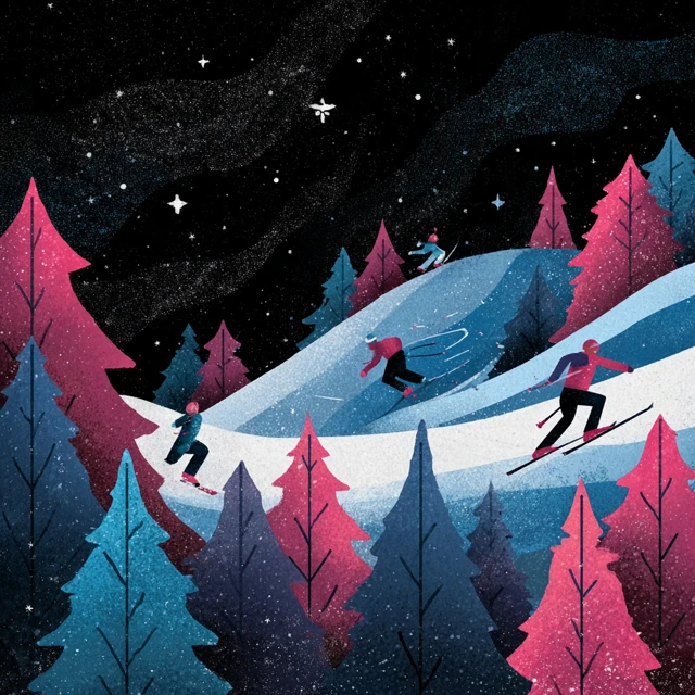 Winter Olympics Postcard Illustration