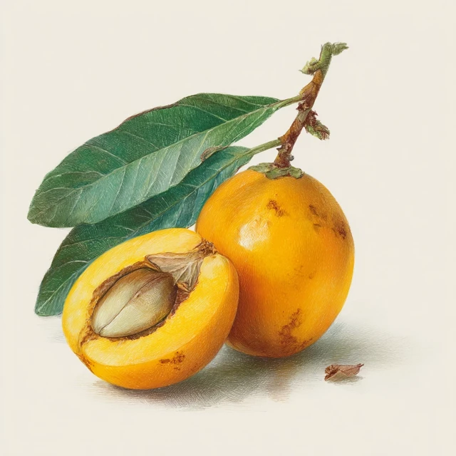 Realistic Loquat Fruit Illustration