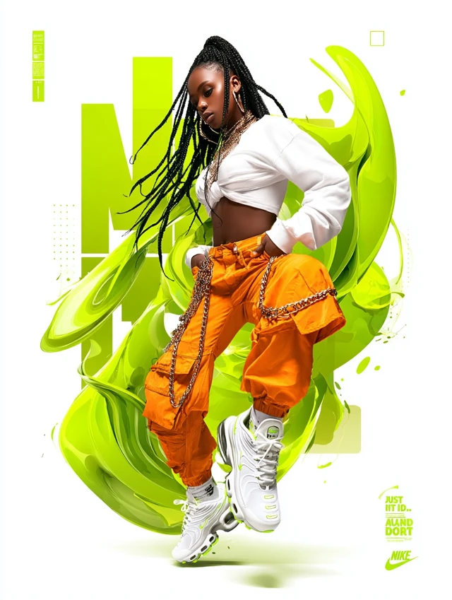 Nike Air Ad: Young Model in Fashion Forward Athletic Style