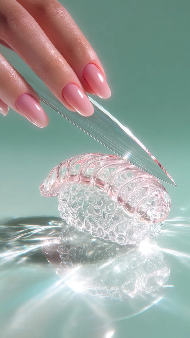 Crystal Sushi Slice Hyper Realistic Still Life