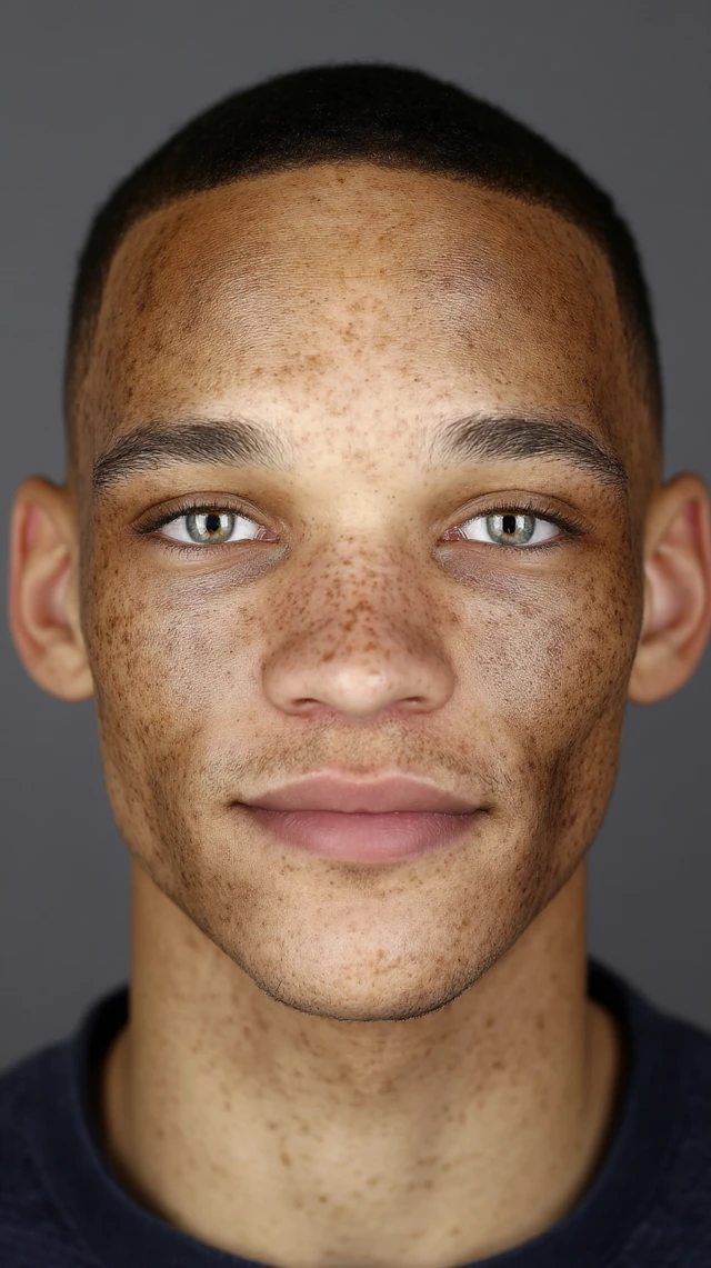 Vitiligo Face Portrait Close Up