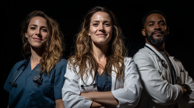 Healthcare Professionals: Doctors and Nurse Portrait