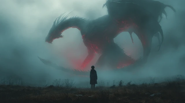 Dragon and Boy A Gothic Fantasy Painting