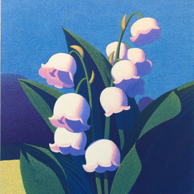 Lily of the Valley Painting in Pastel Tones