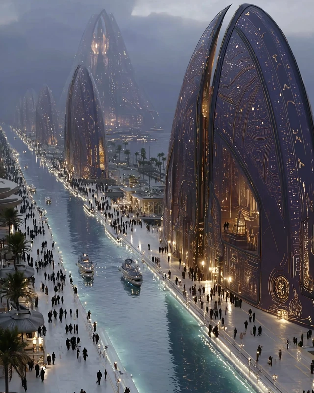 Futuristic SciFi Cityscape Awe Inspiring Empire