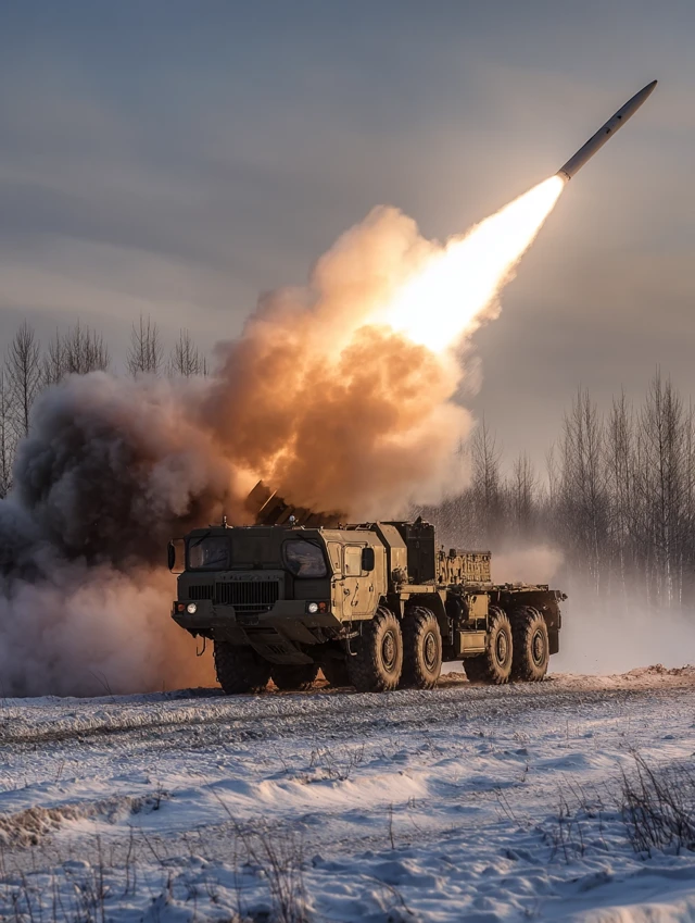 Russian Tornado S MLRS Missile Launch
