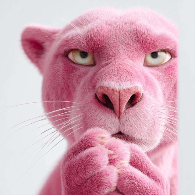 Pink Panther Photography Ultra Realistic White Background