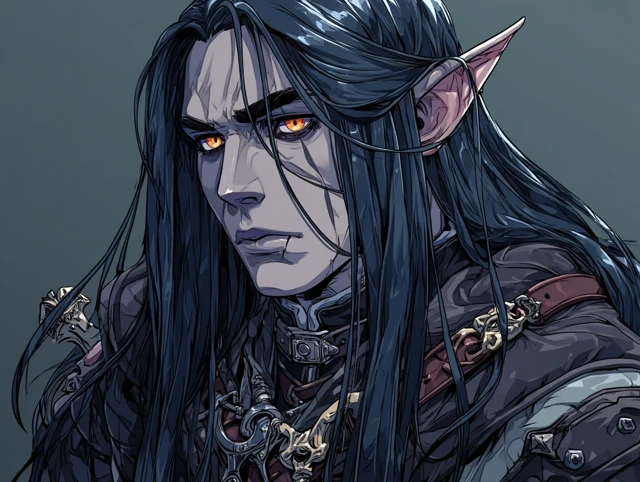 Anime Elven Rogue Vampire Hunter Dungeons and Dragons