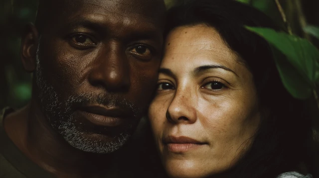 Portrait of Two People in Nature