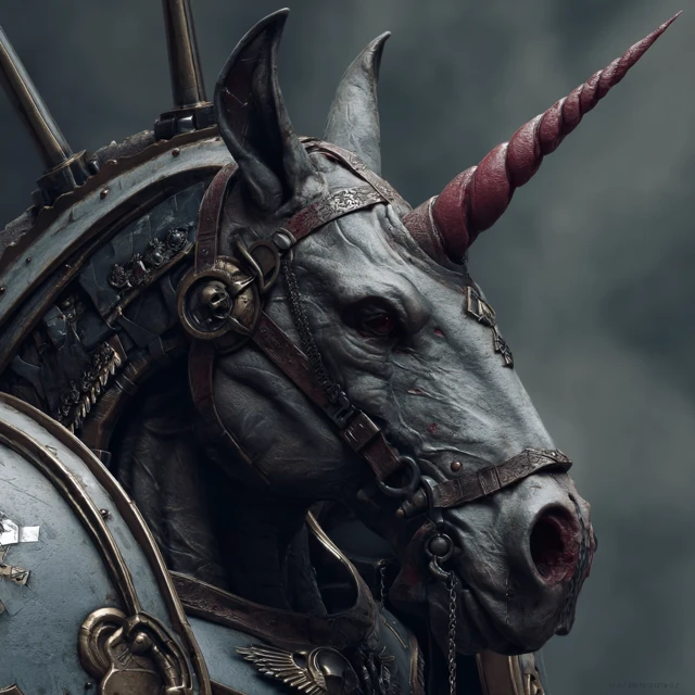 Grimmdark Warhammer 40K Unicorn Portrait