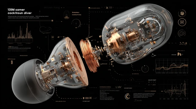 Wireless Earbud Exploded View 3D Render