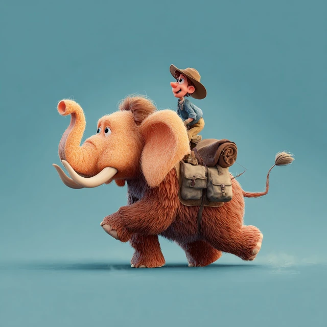 Pixar Cartoon Elephant and Mouse Adventure