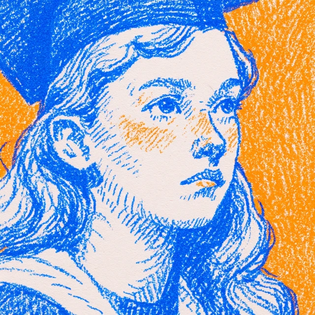 High School Graduate Portrait Illustration