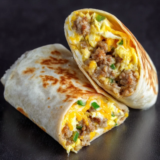 Delicious Sausage Breakfast Burrito Recipe