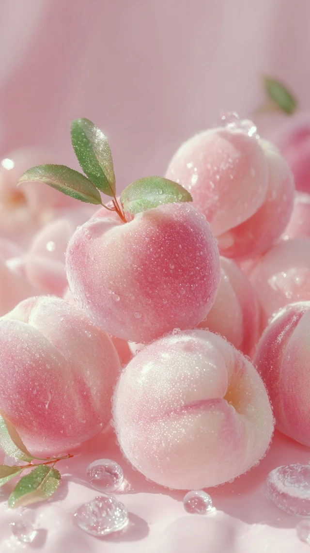 Pink Peaches Close Up Dreamy Fruit Photography