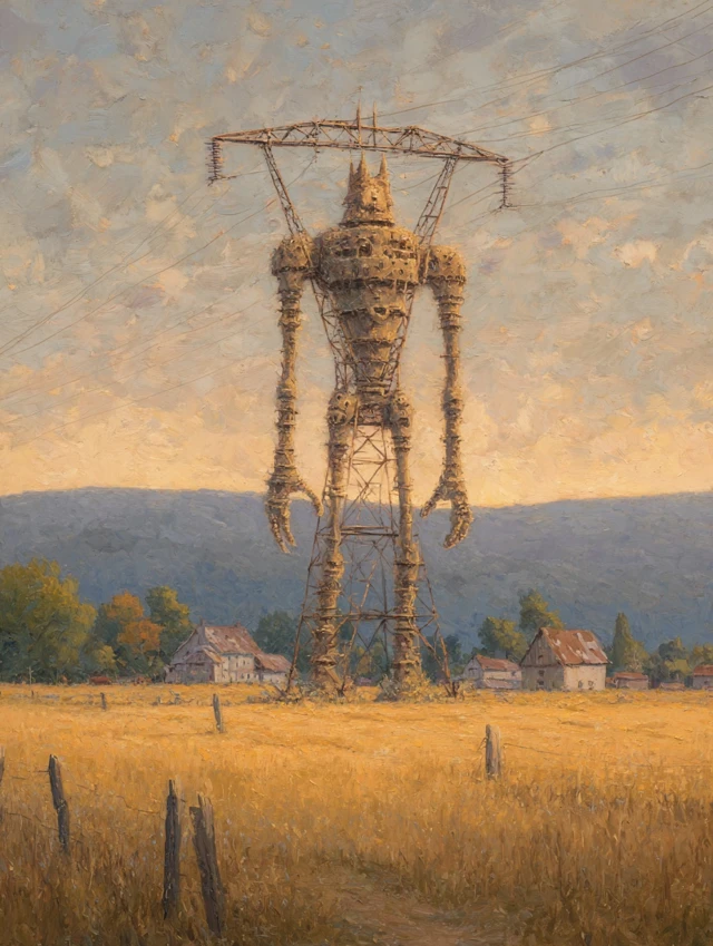 Vermont Field Ancient Stone Warrior Power Pylon Art