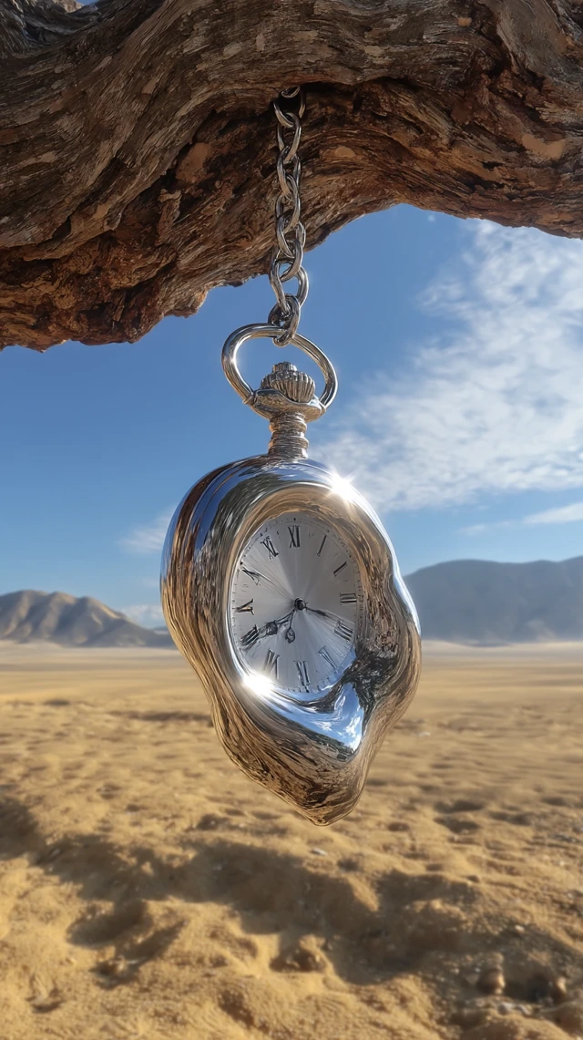 Melting Watch Surreal Desert Landscape