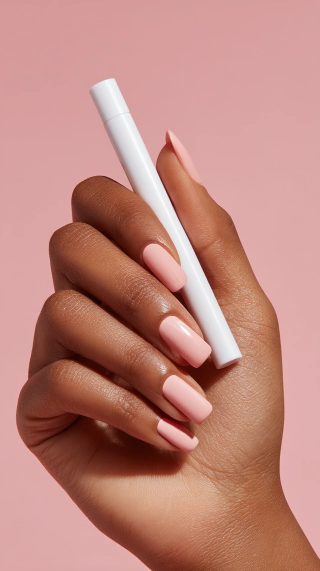Feminine Hand Holding Makeup Pen Pastel Aesthetic