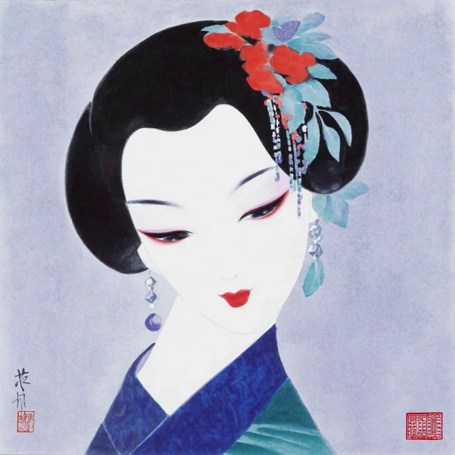 Ancient Chinese Woman Painting Illustration Art